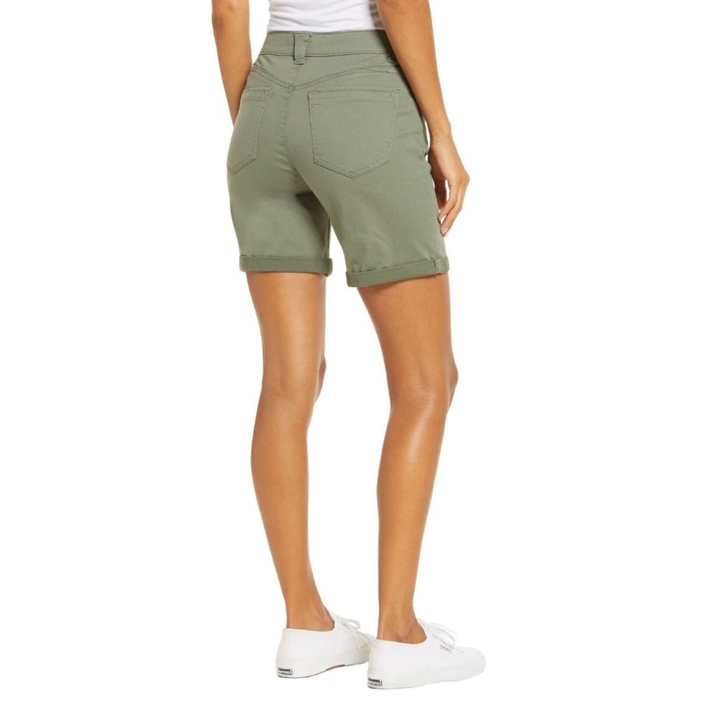 NEW WIT & WISDOM 'Ab'solution Green Mid-Ris. Stretch Twill Shorts Sz 2 NWOT 0023